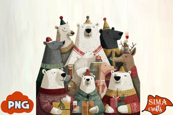 Download Christmas Animals Celebrating Polar Bear - Animal Collection