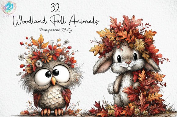 Download Whimsical Woodland Fall Animals Clipart - Animal Collection