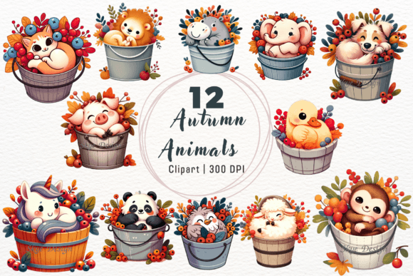 Download Watercolor Autumn Animals Clipart - Animal Collection