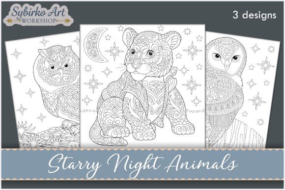 Download Starry Night Animals Coloring Book - Animal Collection
