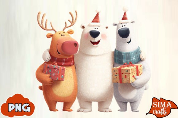 Download Christmas Animals Celebrating Polar Bear - Animal Collection
