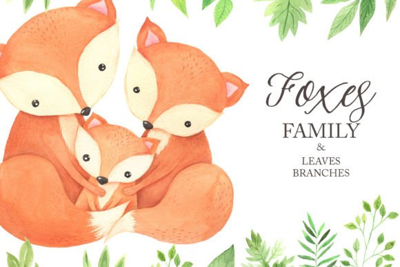 Download Watercolor Fox Family Animals Clipart - Animal Collection