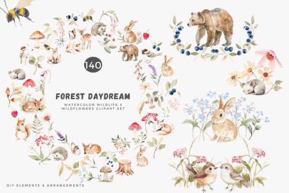 Download Watercolor Forest Animals - Woodland Cli - Animal Collection