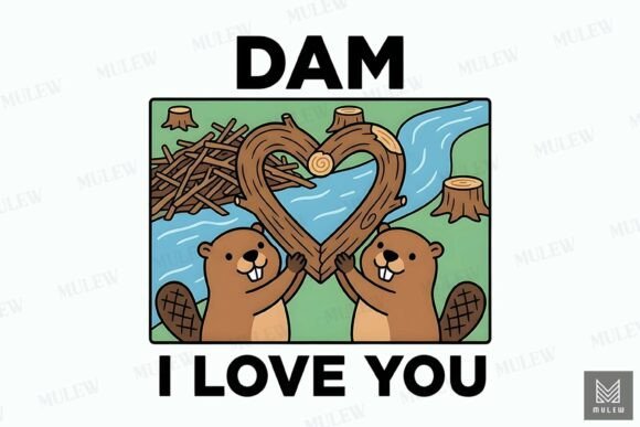 Download Funny Valentine's Day Beaver Couple PNG - Day Collection