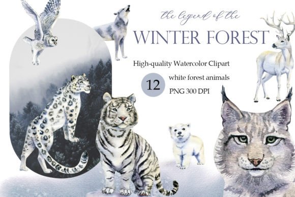 Download Watercolor White Forest Animals Png - Animal Collection