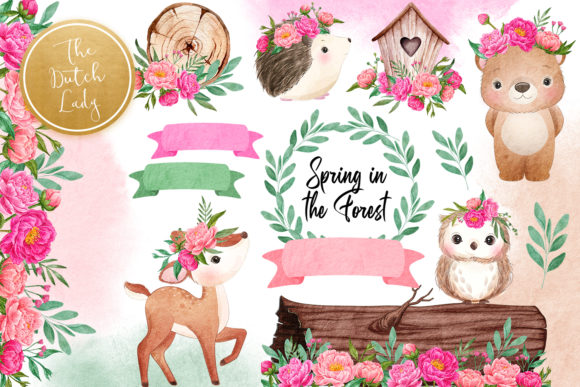 Download Spring Forest Animal Clipart Set - Animal Collection