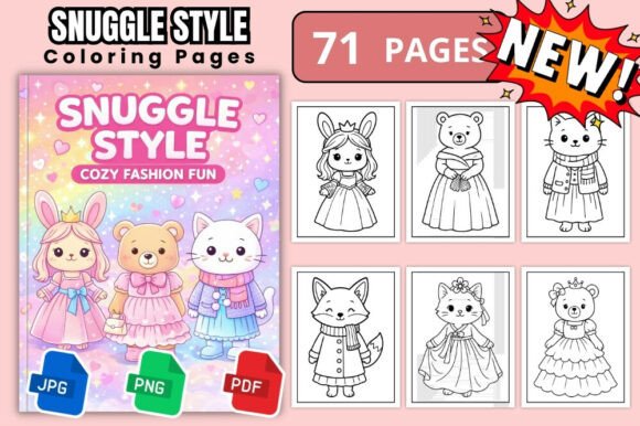 Download Snuggle Style Cozy Animals Coloring Book - Animal Collection