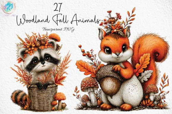 Download Whimsical Woodland Fall Animals PNG - Animal Collection