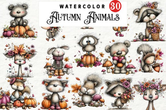 Download Whimsical Autumn Animals Clipart - Animal Collection