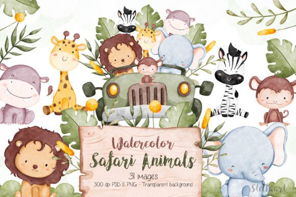 Download Watercolor Safari Animals - Animal Collection