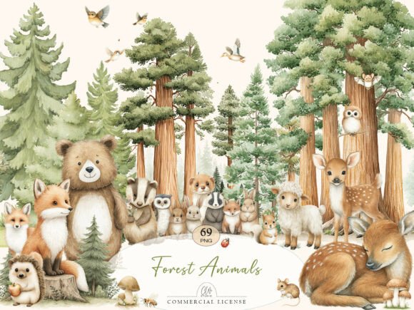 Download Forest Animals Watercolor Set - Animal Collection