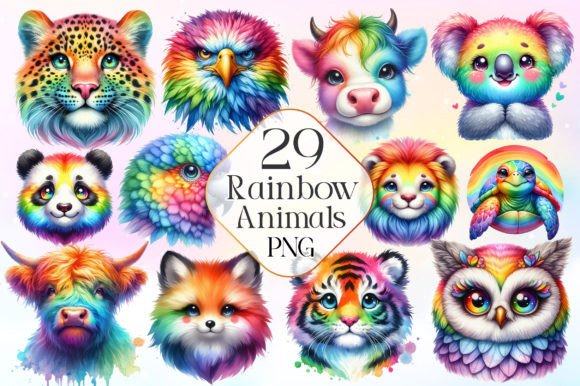 Download Rainbow Animals Clipart Cute Animal Png - Animal Collection