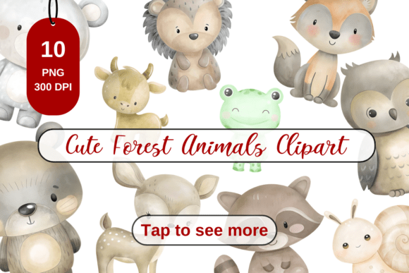 Download Cute Watercolor Forest Animals Clipart - Animal Collection