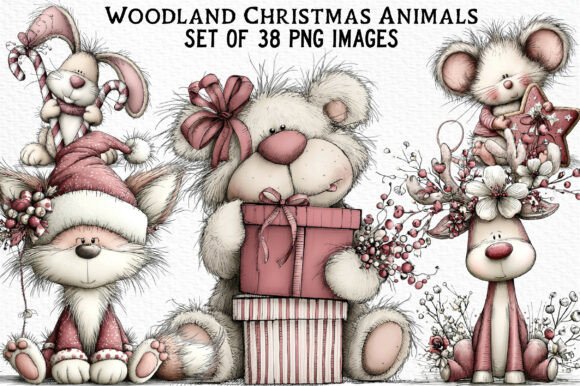 Download Whimsical Woodland Christmas Animals - Animal Collection