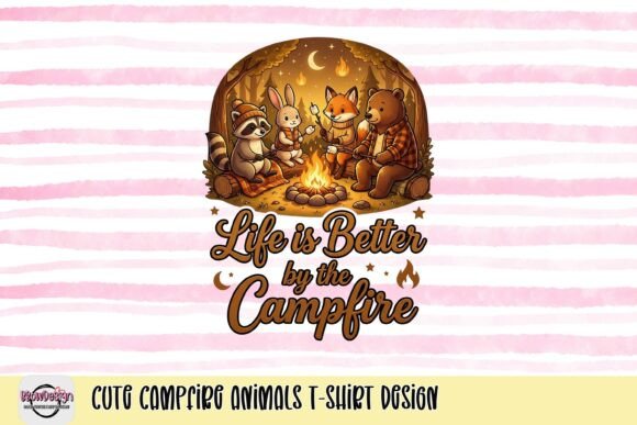 Download Cute Campfire Animals T-Shirt Design - Animal Collection