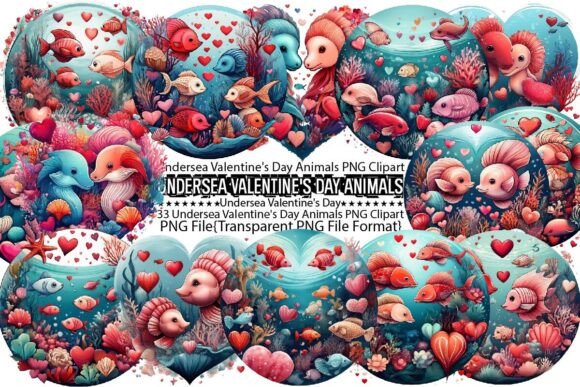 Download Undersea Valentine's Day Animals PNG - Day Collection