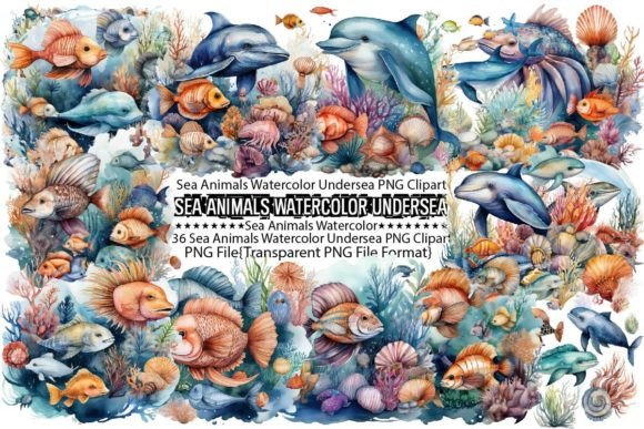 Download Sea Animals Watercolor Undersea PNG - Animal Collection