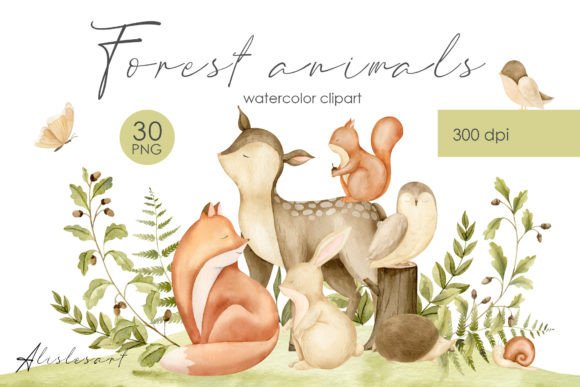 Download Watercolor Forest Animals | Baby Clipart - Animal Collection