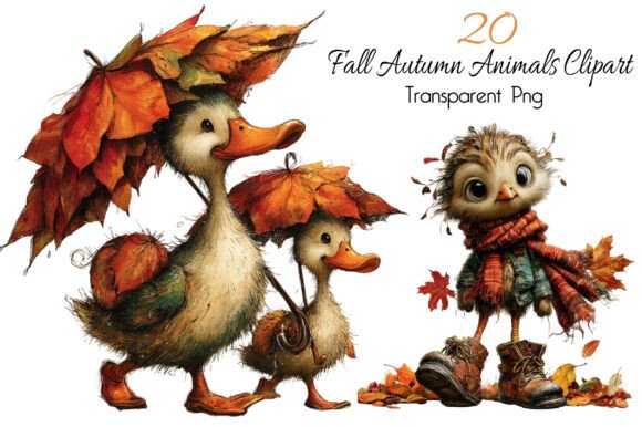 Download Whimsical Fall Autumn Animals Clipart - Animal Collection