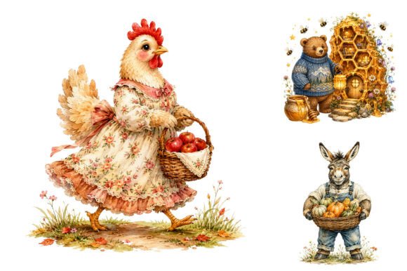 Download Cute Cozy Fall Animals Harvest Clipart - Animal Collection