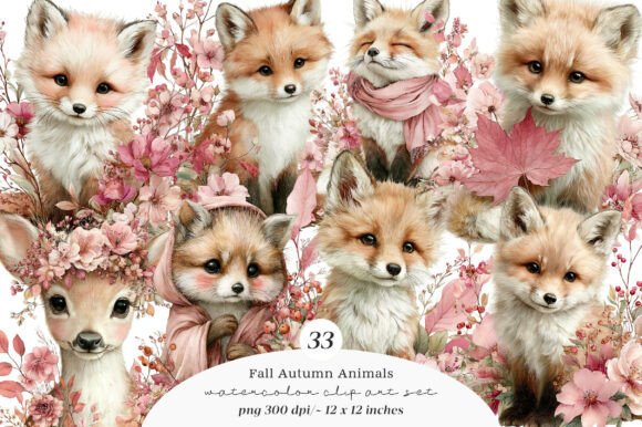 Download Whimsical Fall Autumn Animals Clipart - Animal Collection