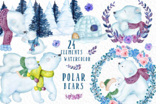 Download 24 Watercolor Winter Animals - Animal Collection