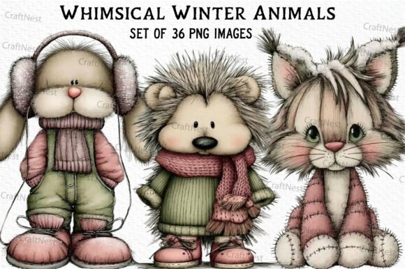 Download Whimsical Winter Animals Clipart - Animal Collection
