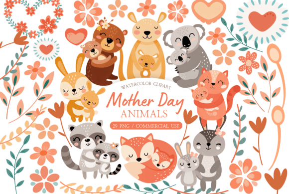 Download Mother's Day Forest Animals PNG Set - Day Collection