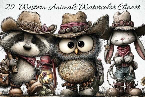 Download Western Animals Watercolor Clipart - Animal Collection