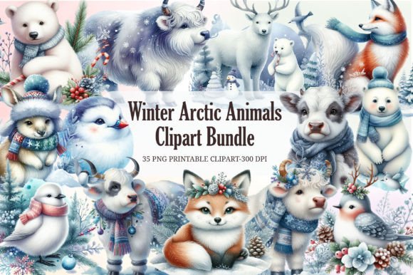 Download Winter Arctic Animals Clipart Bundle - Animal Collection