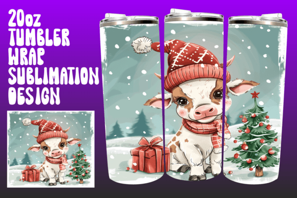 Download Festive Watercolor Animals Tumbler Wrap - Animal Collection