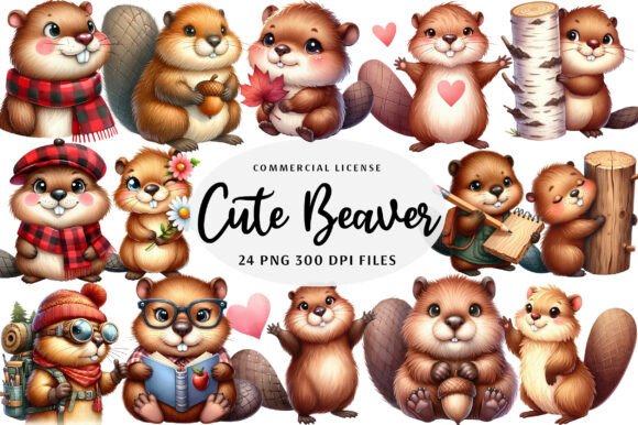 Download Cute Beaver Clipart's, Woodland Animals - Animal Collection