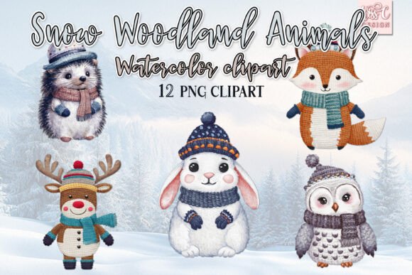 Download Winter Woodland Animals Watercolor PNG - Animal Collection