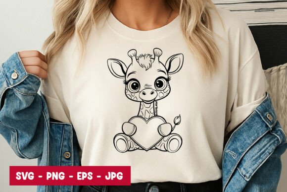 Download Cute Baby Giraffe Cartoon Animal SVG PNG - Premium Resources