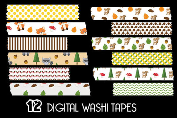 Download Woodland Animals Cliparts Washi Tapes - Animal Collection