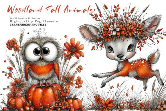 Download Whimsical Woodland Fall Animals Clipart - Animal Collection