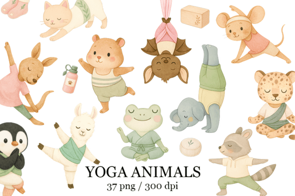 Download Yoga Animals Watercolor Yoga Poses - Animal Collection