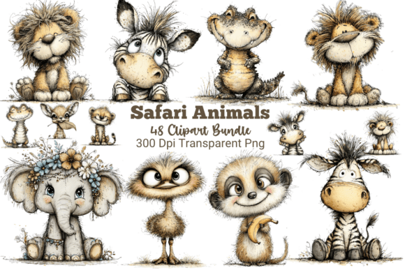 Download 45 Safari Animals Clipart Bundle - Animal Collection