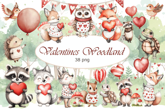 Download Valentine Woodland Animal Clipart - Animal Collection