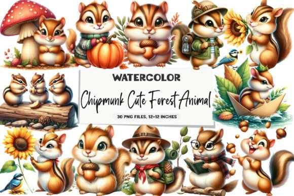 Download Chipmunk Cute Forest Animal Clipart - Animal Collection