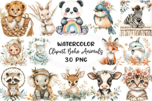 Download Boho Baby Clipart Boho Animals - Animal Collection
