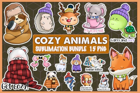 Download Cozy Animals Sublimation Bundle - Animal Collection