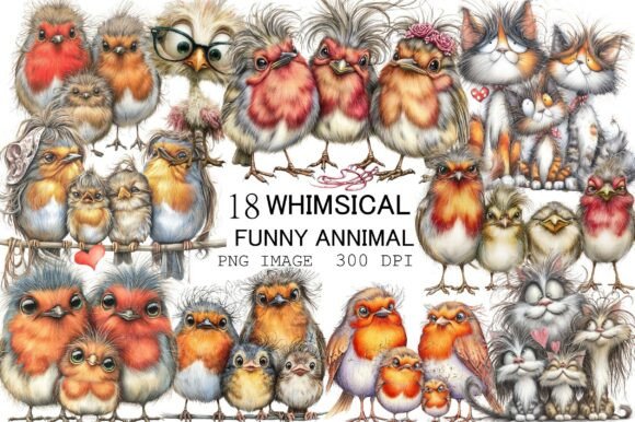 Download Funny Whimsical Animal Clipart Bundle - Animal Collection