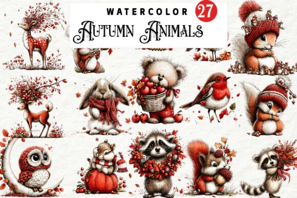 Download Whimsical Autumn Animals Clipart - Animal Collection