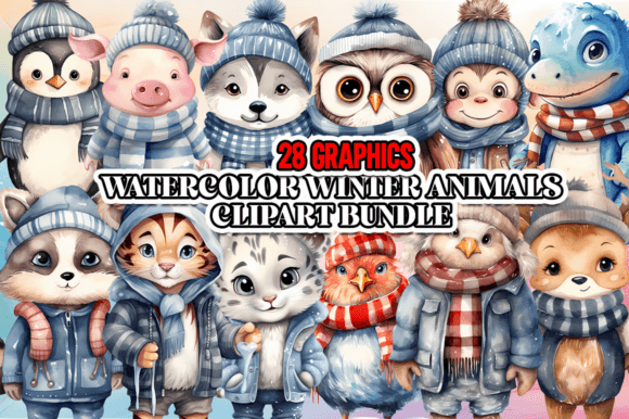 Download Watercolor Winter Animals Bundle - Animal Collection