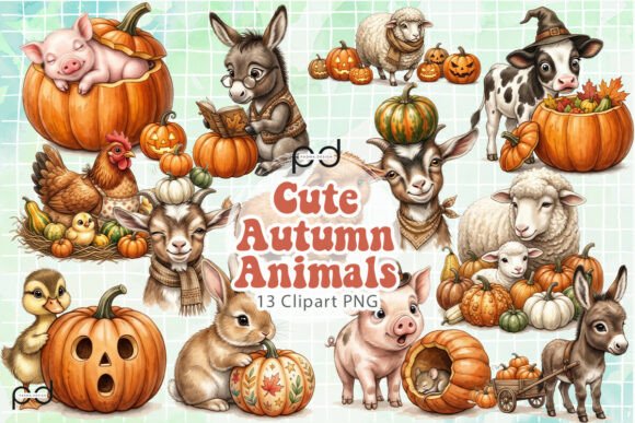 Download Cute Autumn Animals Clipart Graphics - Animal Collection