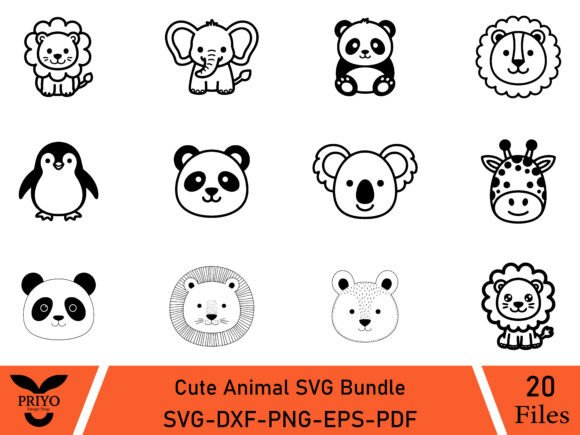 Download Cute Animal SVG Bundle, Cute Animal Face - Animal Collection