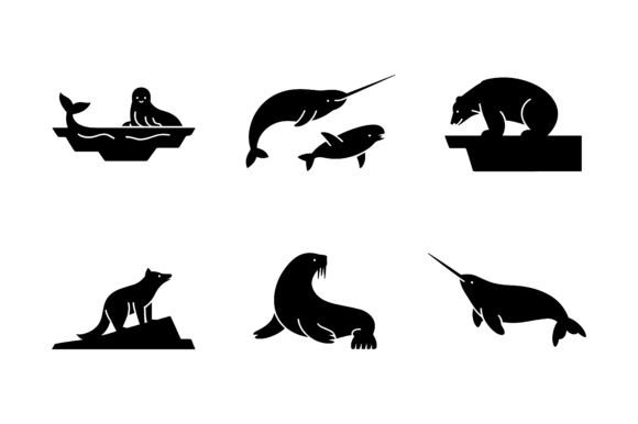 Download Arctic Animal Silhouette Icon Set EPS - Animal Collection