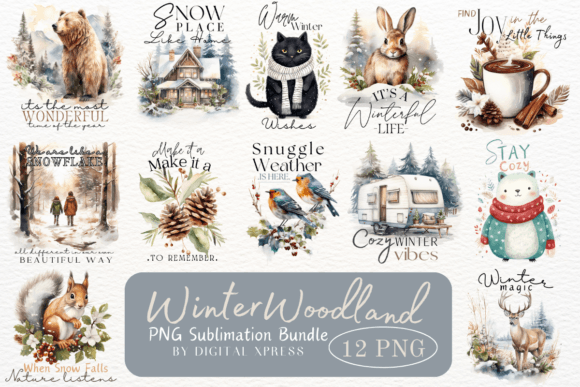 Download Winter Woodland PNG Sublimation Bundle - Winter woodland png Collection