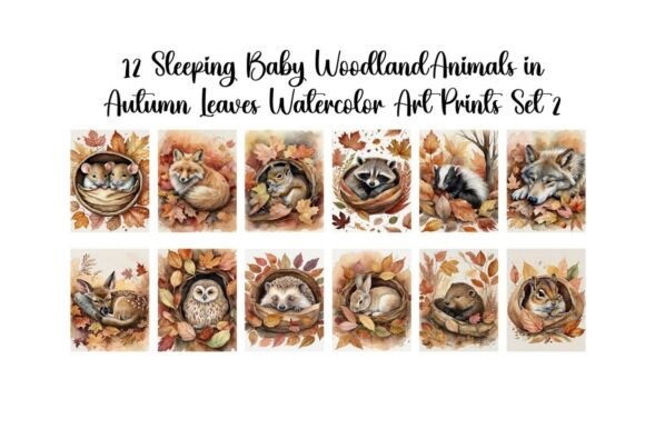 Download Woodland Baby Animals in Autumn Leaves - Animal Collection